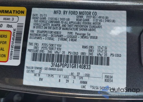 2016 Ford Fusion Energi Se Luxury from USA, damaged, VIN 3FA6P0PU1GR140833